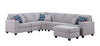 Cooper - 7 Piece Reversible L-Shape Sectional Sofa & Ottoman And Cupholder - Light Gray