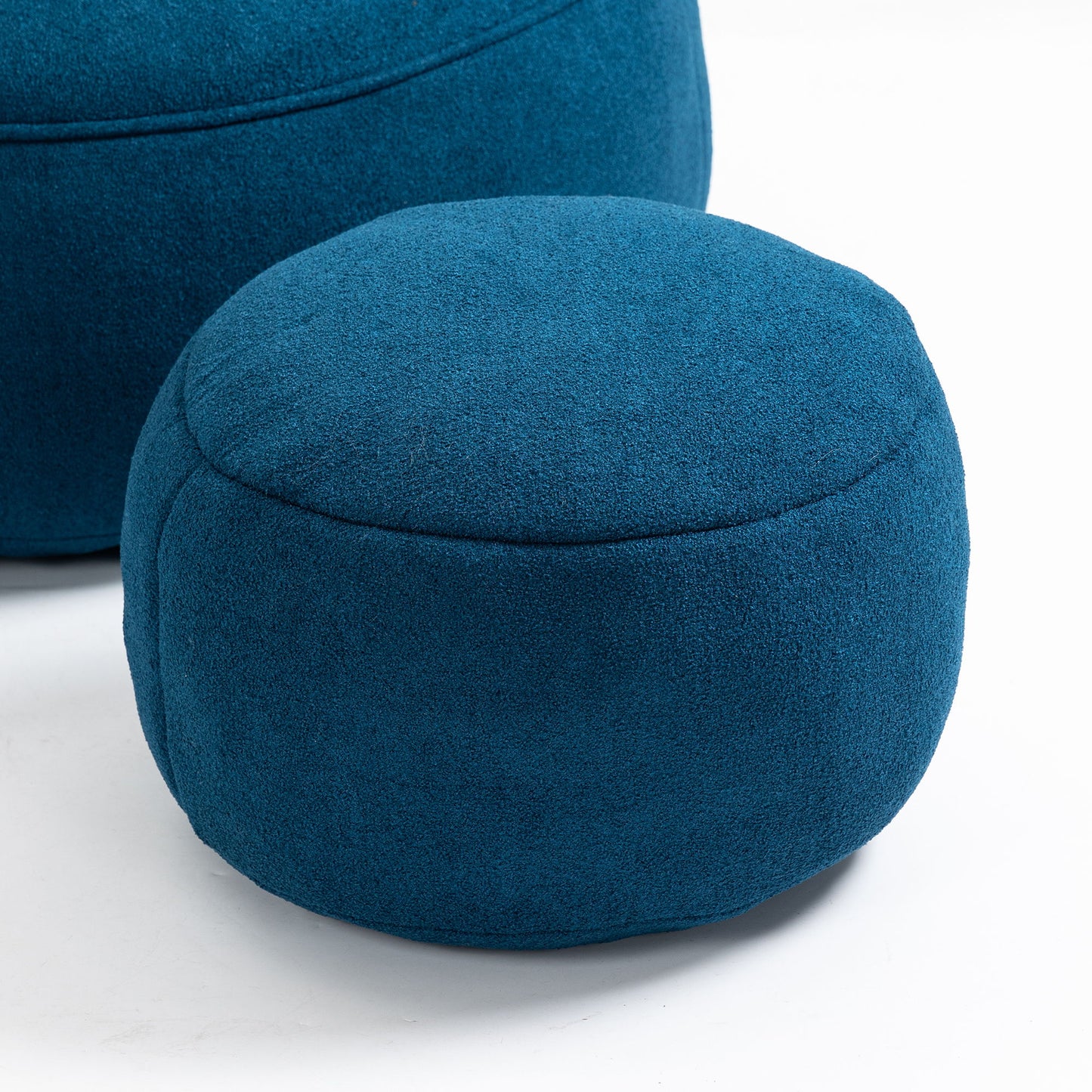 Bedding Bean Bag Sofa Chair High Pressure Foam Bean Bag Chair Adult Material With Padded Foam Padding Compressed Bean Bag With Footrest - Blue