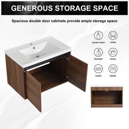 Bathroom Vanity With Resin Countertop Sink - Brown
