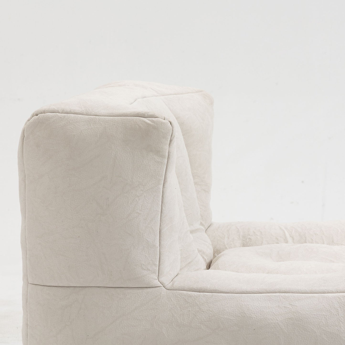 Fluffy Bean Bag Chair, Comfortable Bean Bag For Adults And Children, Super Soft Lazy Sofa Chair With Memory Foam And Ottoman, Indoor Modern Focus Bean Bag Chair For Living Room, Bedroom, Apartment - White