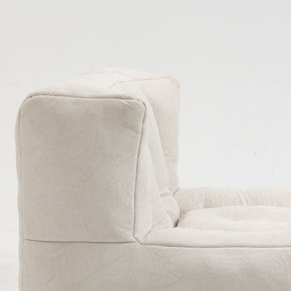 Fluffy Bean Bag Chair, Comfortable Bean Bag For Adults And Children, Super Soft Lazy Sofa Chair With Memory Foam And Ottoman, Indoor Modern Focus Bean Bag Chair For Living Room, Bedroom, Apartment - White