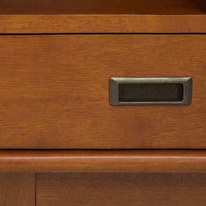 Draper - Mid Century Wide Bookcase And Storage Unit - Teak Brown