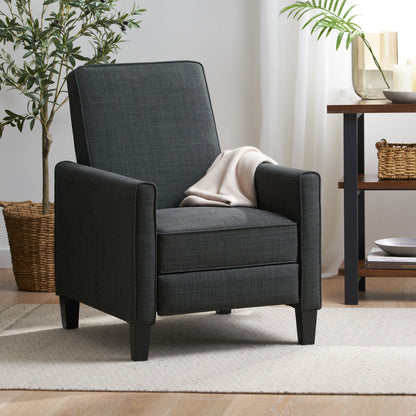 Linen Push Back Chair For Elegant Home - Dark Gray