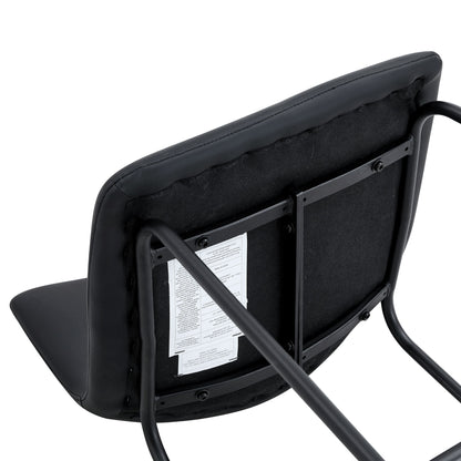 (Set of 2) Modern Minimalist Style Material Bar Stools, Suitable For Kitchen, Bar And Modern Home Design - Black