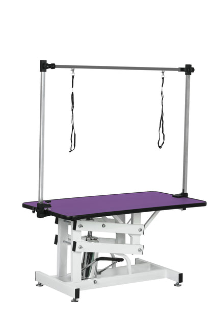 Hydraulic Pet Grooming Table With"H" Arm - Purple