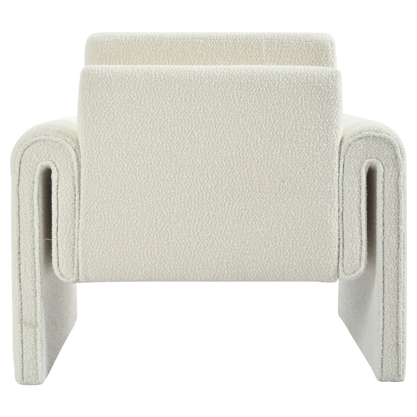 Modern Boucle Upholstered Accent Chair Luxurious Comfort & Sturdy Support, Solid Wood Frame - Ivory