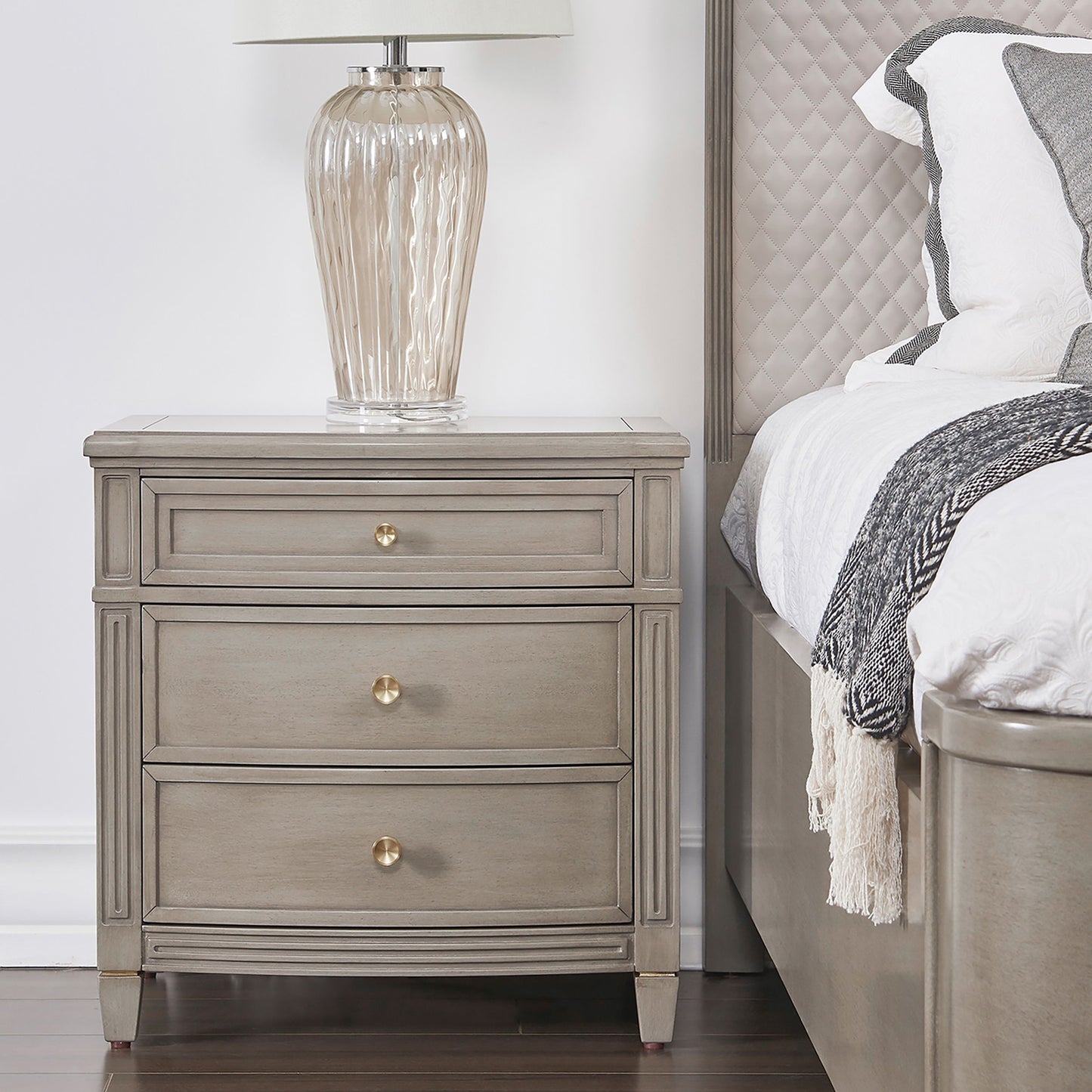 Dauphin - 3 Drawer Accent End Table - Merino White