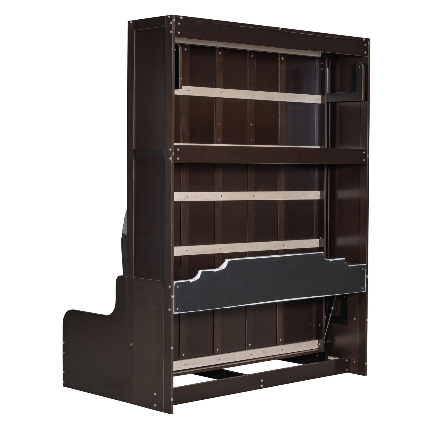 Queen Size Murphy Wall Bed With Cushion, Space Saving Design, And Construction - Espresso