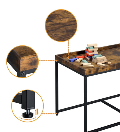 Monty - Wood Grain 3 Piece Coffee Table Set With Raised Edges (Set of 3) - Weathered Oak
