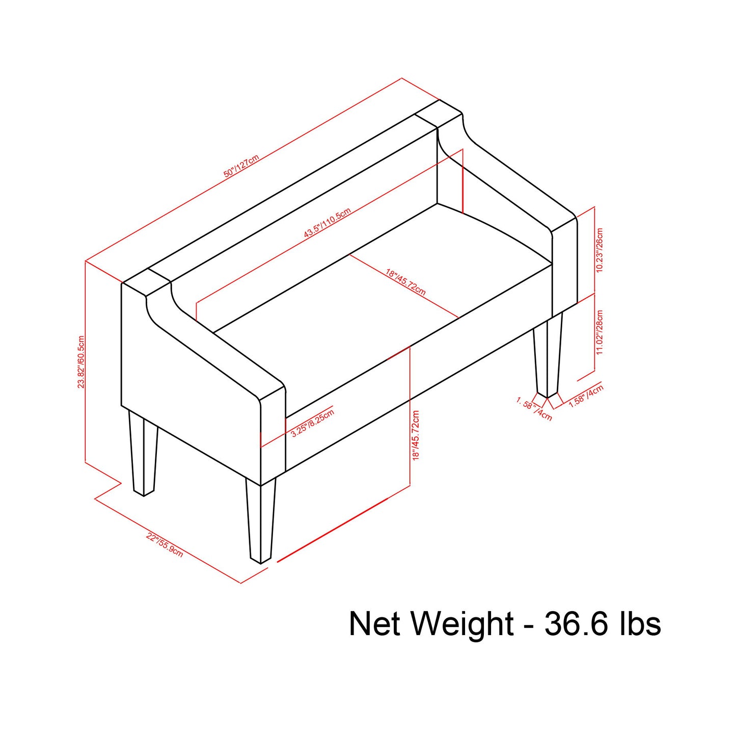 Parris - Upholstered Bench - Platinum