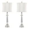 Karat - Contemporary Crystal Table Lamp (Set of 2) - Clear Crystal / Chrome / White Softback