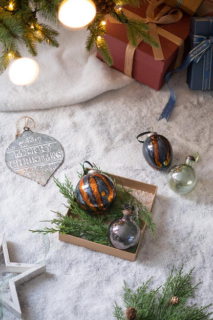 Christmas Ball Ornaments, Glass Decorative Hanging Ball Christmas Tree Ornaments, For Holiday Party Decorations (Set of 6) - Multi