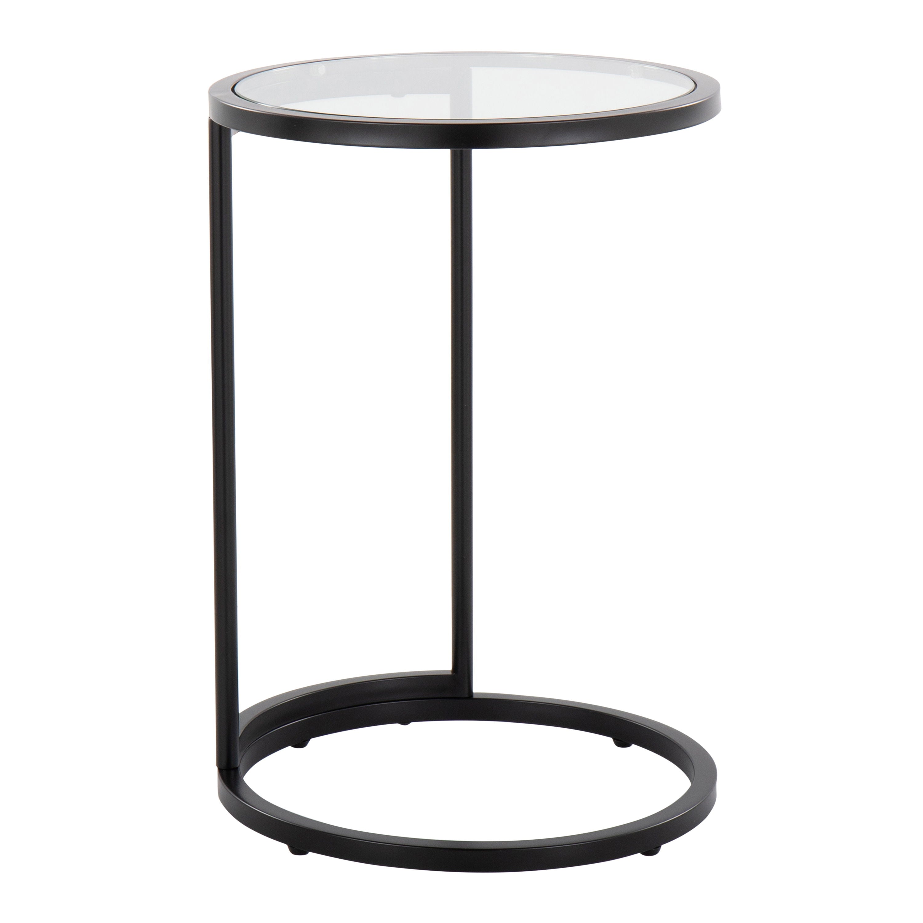 Zenn - Round End Table - Black / Clear