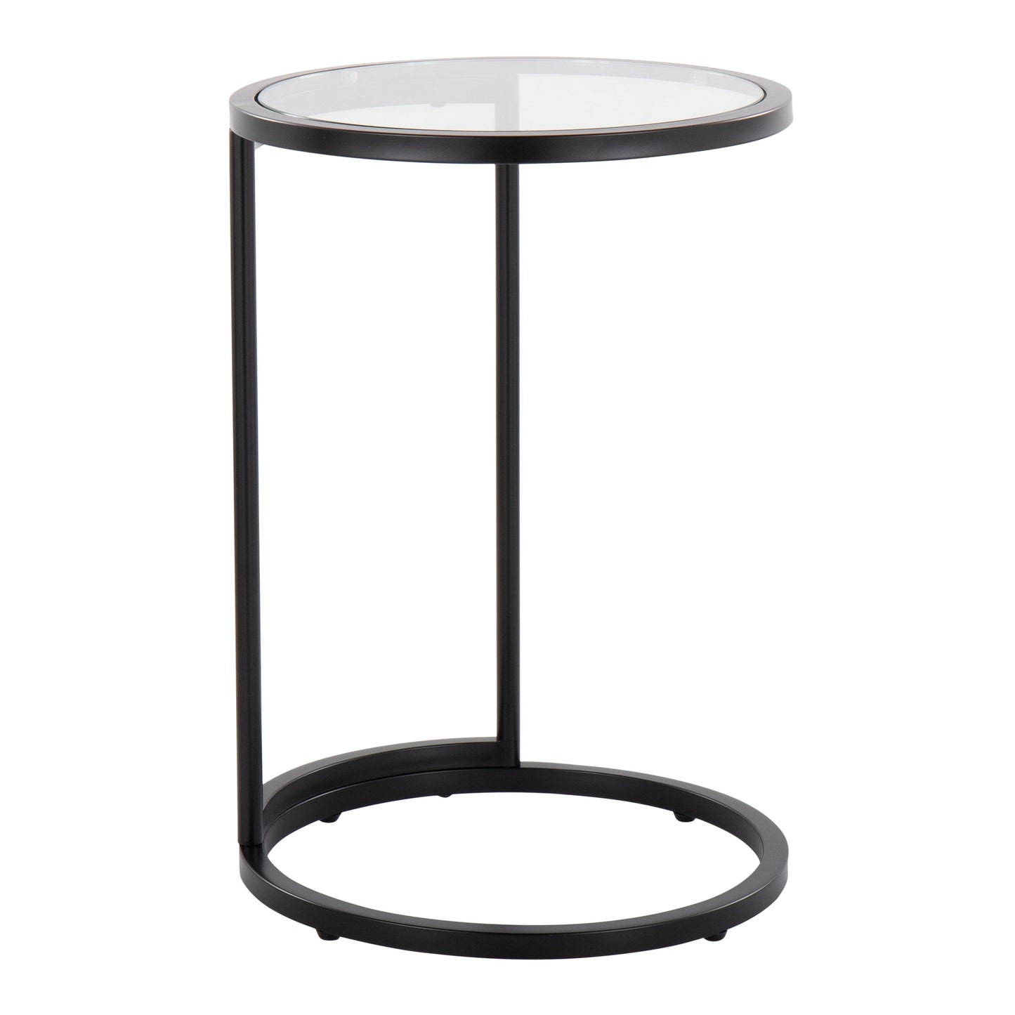 Zenn - Round End Table - Black / Clear