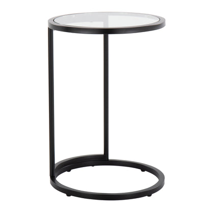 Zenn - Round End Table - Black / Clear