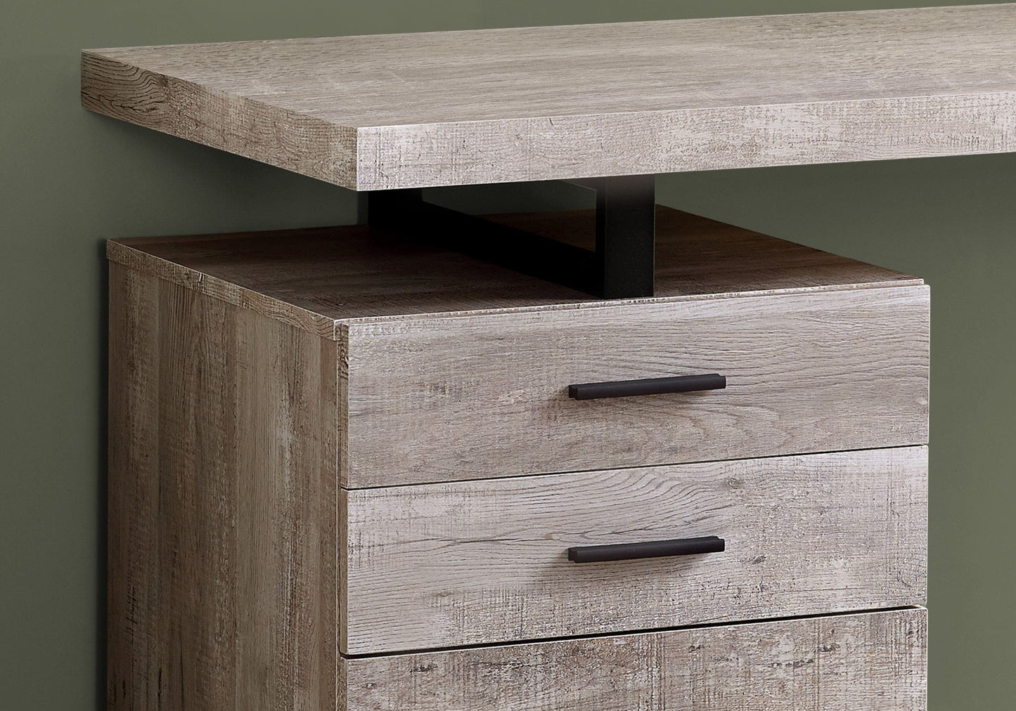Computer Desk For Home Office, Laptop, Left, Right Set - Up, Storage Drawers - Taupe
