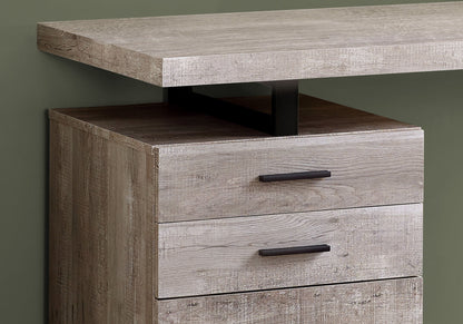 Computer Desk For Home Office, Laptop, Left, Right Set - Up, Storage Drawers - Taupe