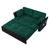Modern Convertible Sleeper Sofa Bed With Pull Out Queen Design, Side Storage & Thick Cushions Chenille Loveseat For Living Room Or Bedroom 3 In 1 Function - Green