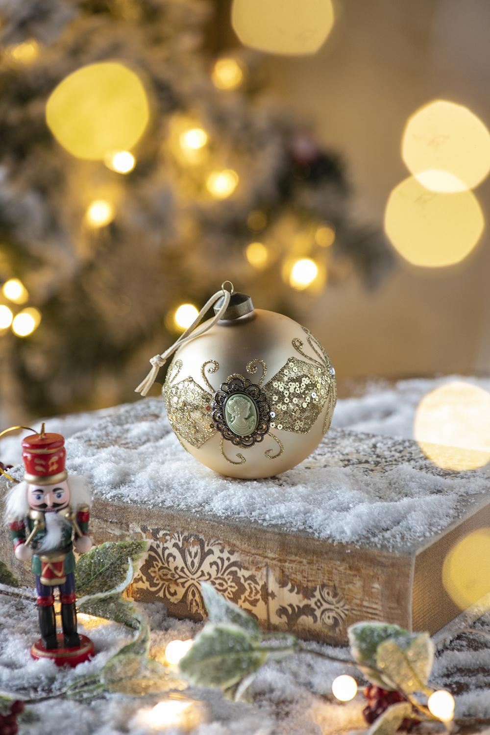 Christmas Ball Ornaments, Decorative Hanging Ball Christmas Tree Ornaments For Holiday Party Decorations (Set of 6) - Gold