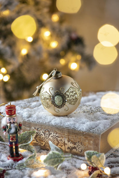 Christmas Ball Ornaments, Decorative Hanging Ball Christmas Tree Ornaments For Holiday Party Decorations (Set of 6) - Gold