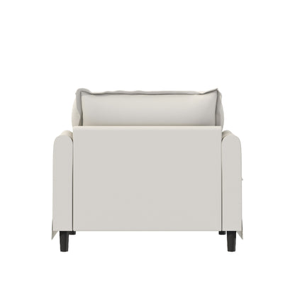 Oversized Single Seat Sofa Module For Modular Sectional Wide Seat, Armchair With Pillows Modern Upholstered Comfy Single Couch Lounge - Beige