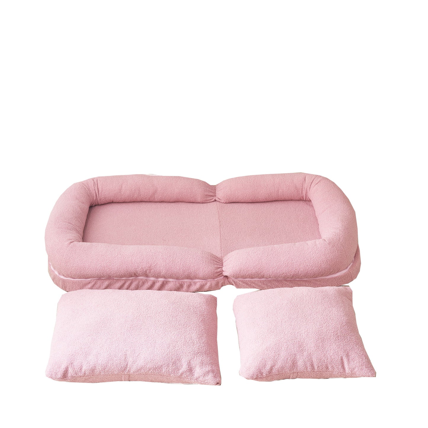 Triple Fold Pink Down Sofa Bed - Pink