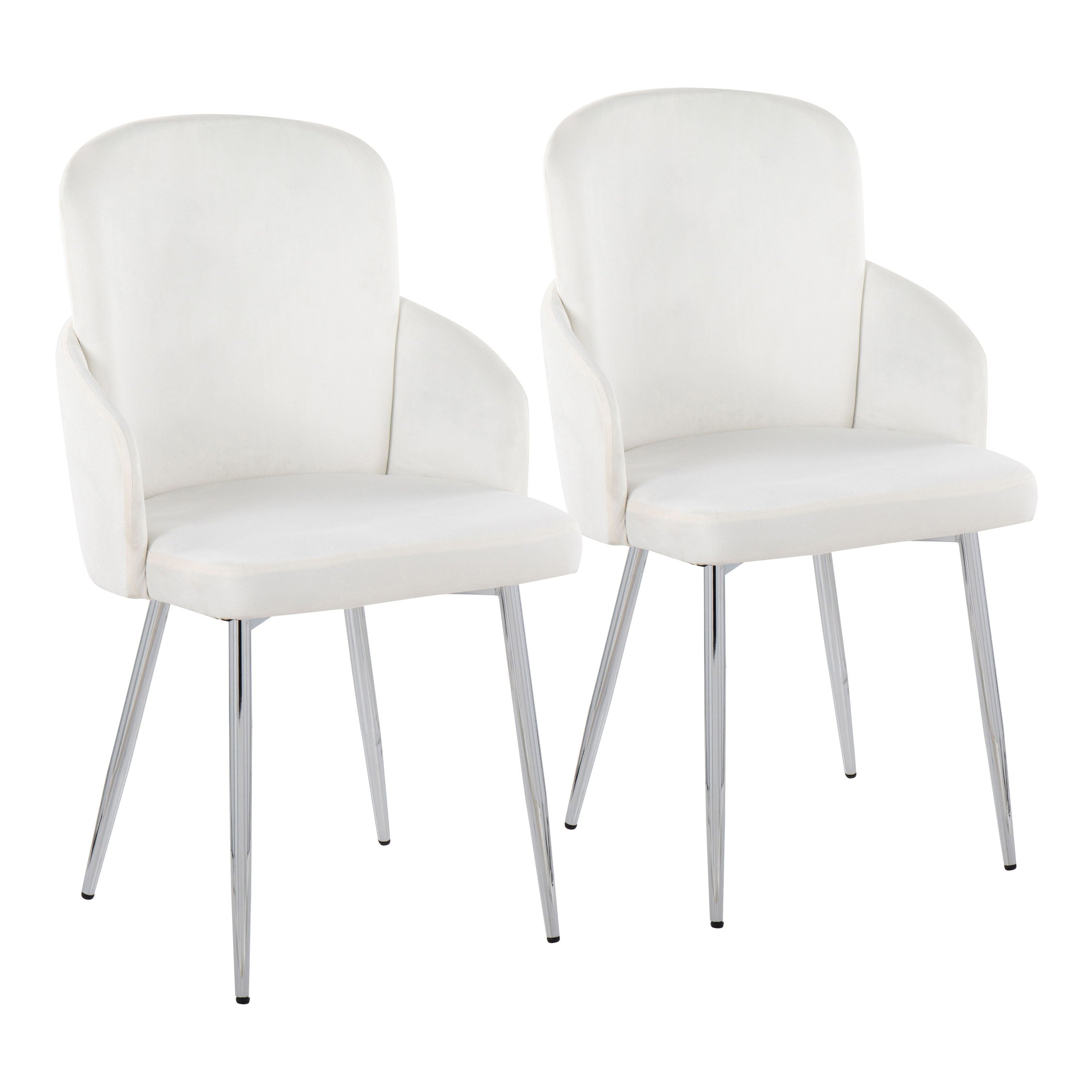 Dahlia - Contemporary Dining Chair (Set of 2) - Chrome / Cream
