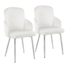 Dahlia - Contemporary Dining Chair (Set of 2) - Chrome / Cream