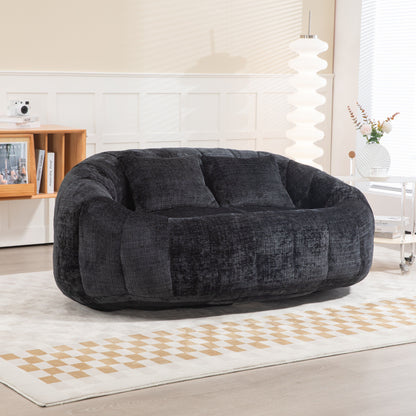 High Back Durable Comfort Bean Bag Sofa Couch For Adults And Kids - Black