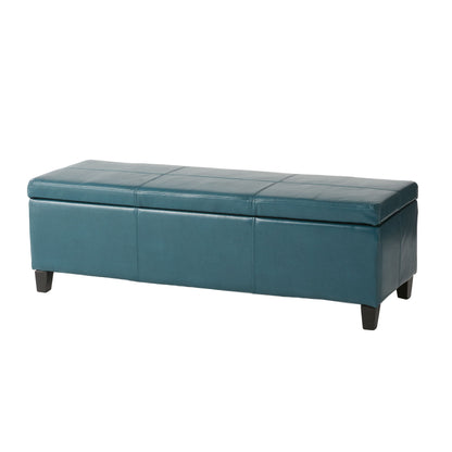 Glouster - Contemporary Storage Ottoman With Upholstered - Teal