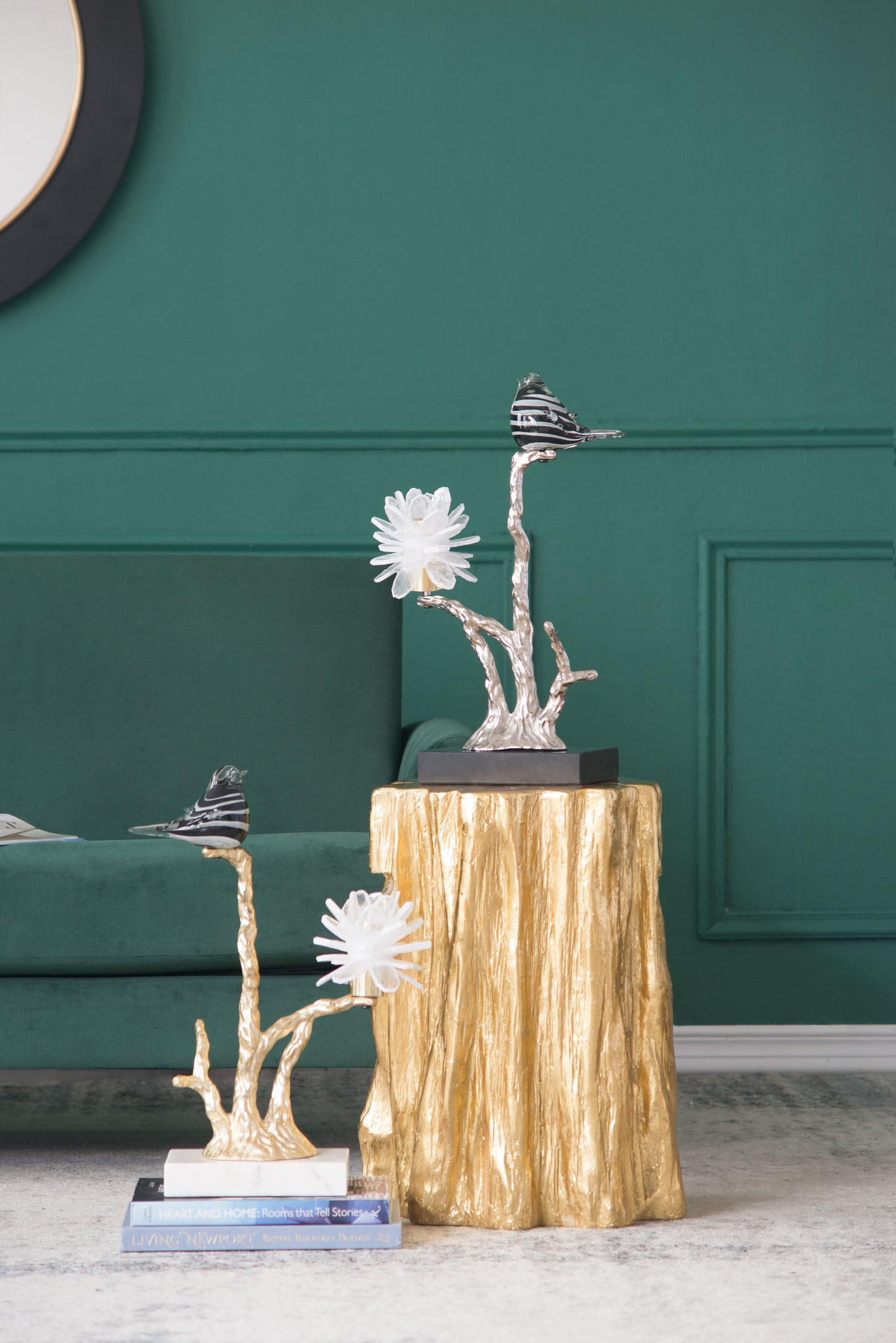 Candle Holder With Marble Stand - Multicolor