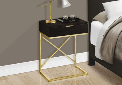 Accent Side Table, Storage Drawer, Contemporary & Modern - Espresso