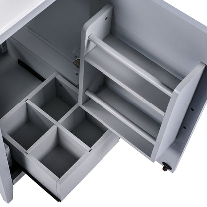 Modern 20.3" Bathroom Vanity With Sink And Functional Storage - Gray