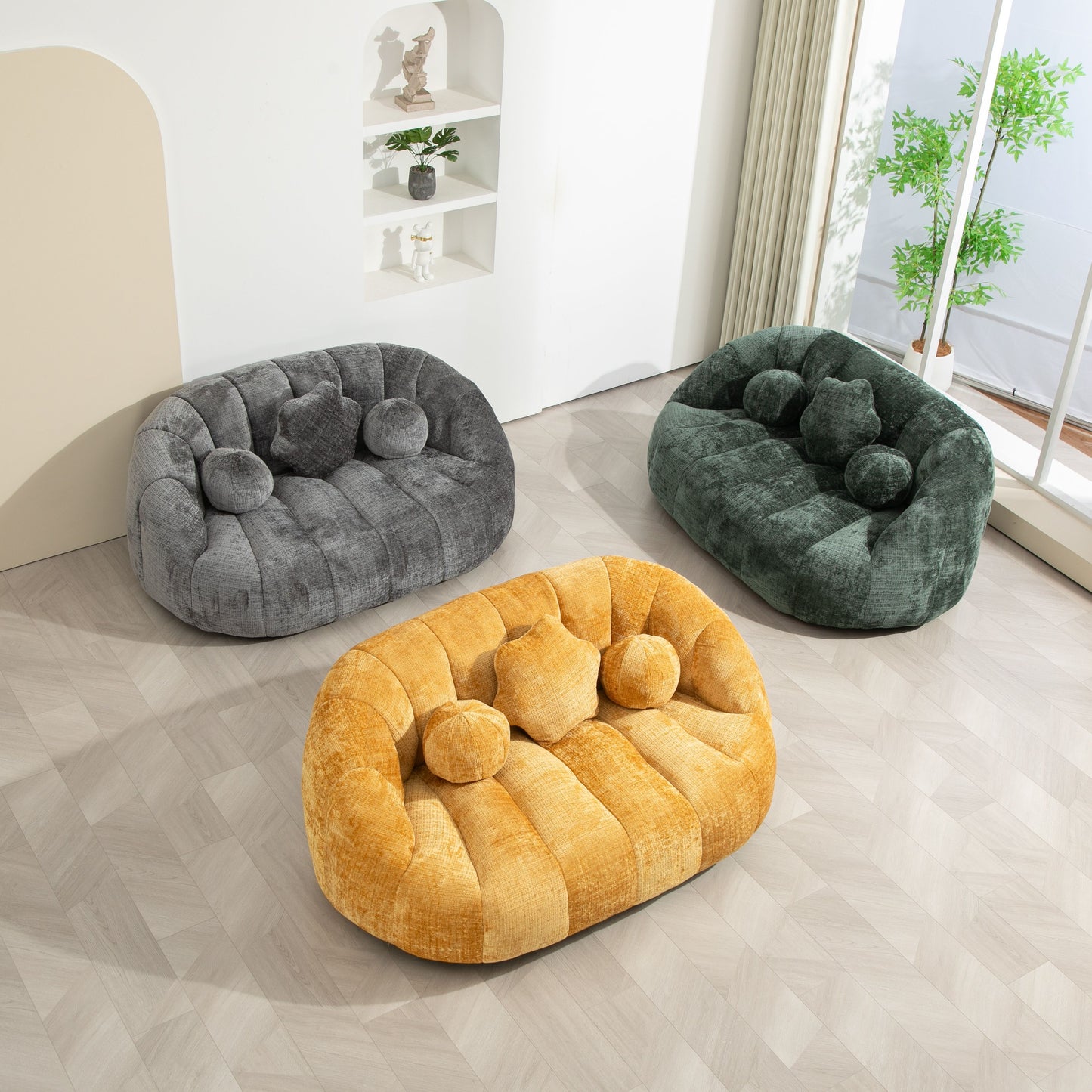 Bean Bag Sofa Lazy Sofa Durable Comfort Lounger High Back Bean Bag Chair Couch For Adults And Kids - Emerald