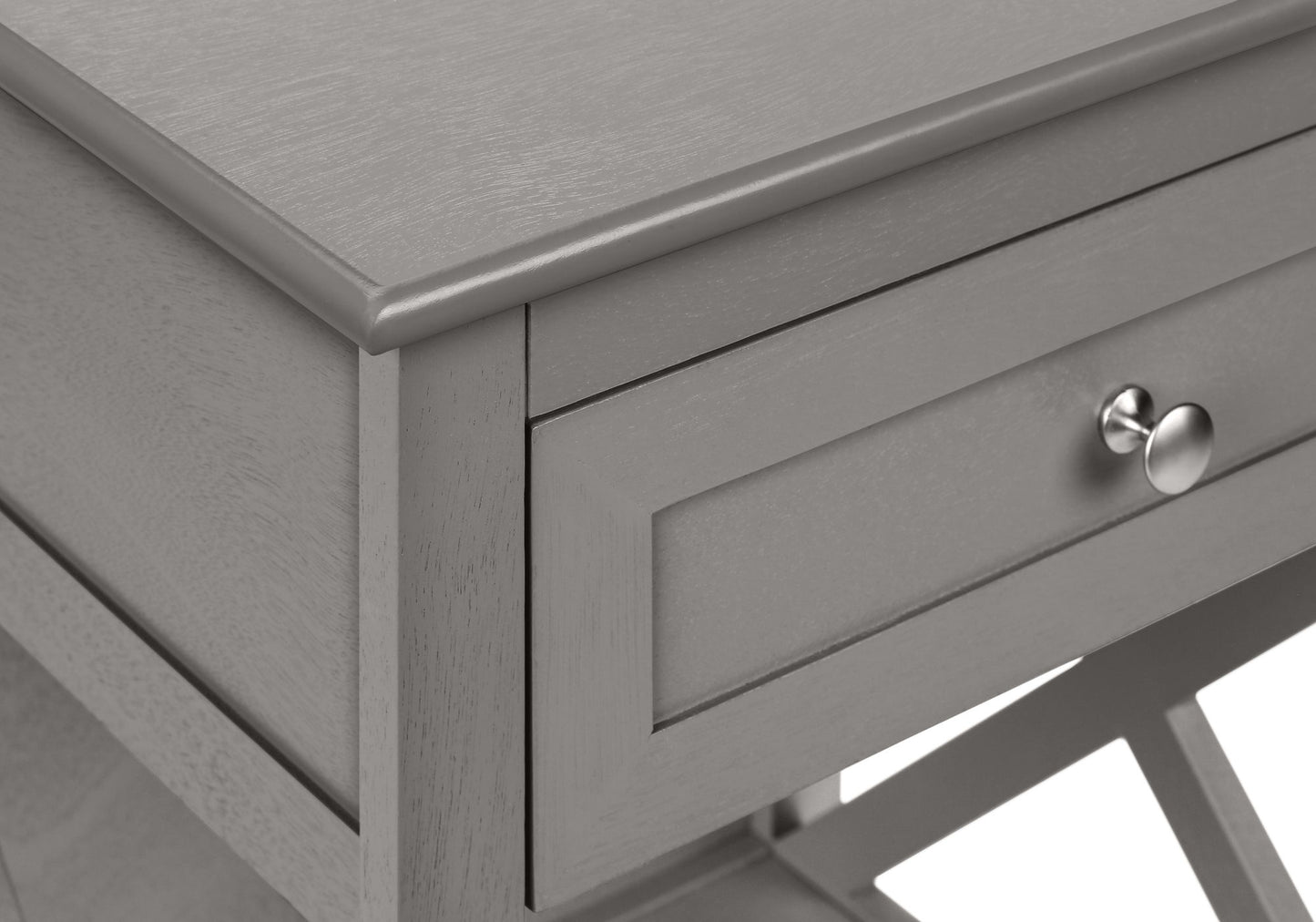 Accent End Table, 2 Tier, Storage Drawer, Transitional - Gray