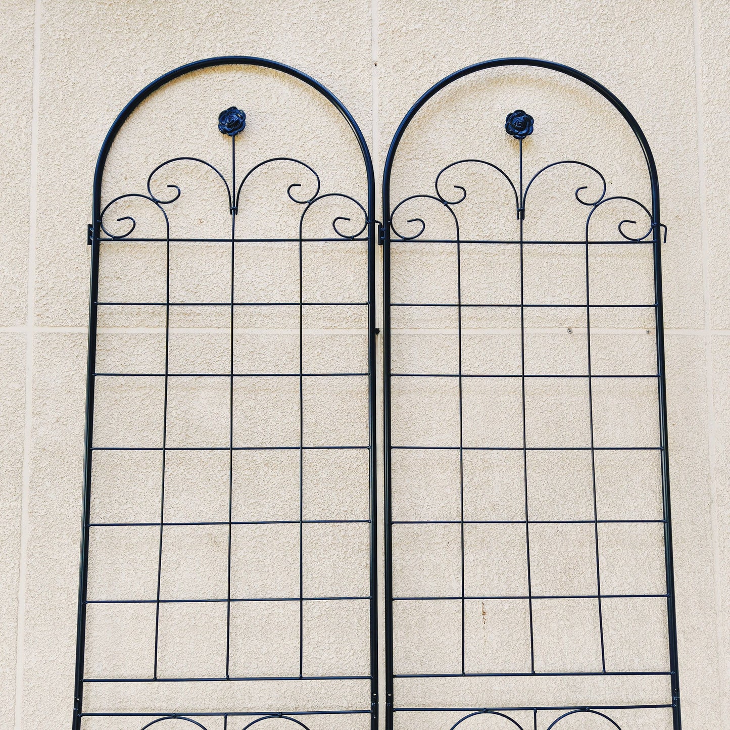 4 Pack Metal Garden Trellis For Climbing Plants Outdoor Rustproof Plant Support Rose Trellis Netting Trellis - Black