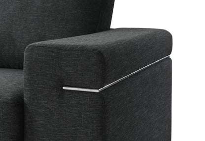 Gianna - Black Linen Fabric Arm Chair