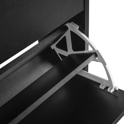 Allen - Rattan 2 Door 1 Drawer Cabinet Shoe Rack For Entrance, Double Layer - Black