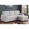 Lucca II - Woven Fabric Reversible Sleeper Sectional Sofa With Storage Chaise and Pocket Coil Seating - Light Gray
