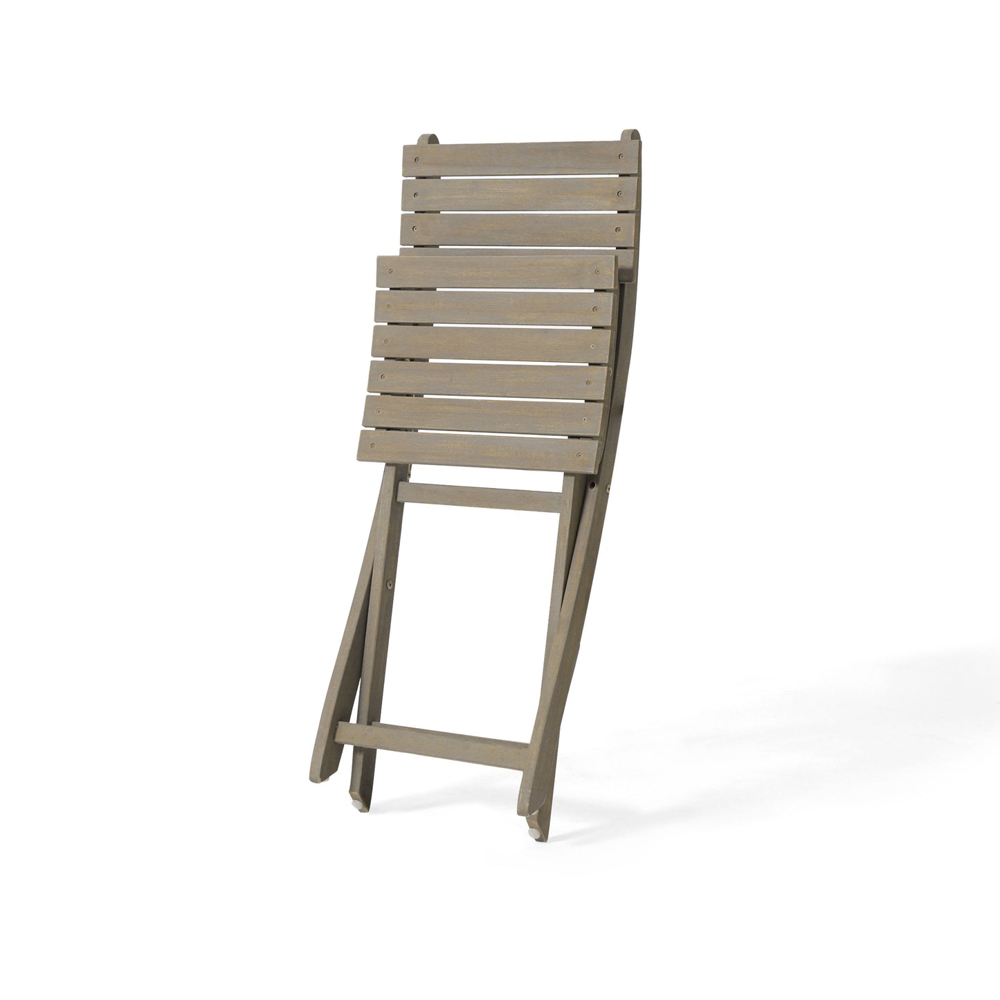 Outdoor 3 Pieces Half Round Folding Bistro Set: Weather Resistant, Space Saving - Gray