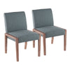 Carmen - Contemporary Chair (Set of 2) - White Washed / Teal