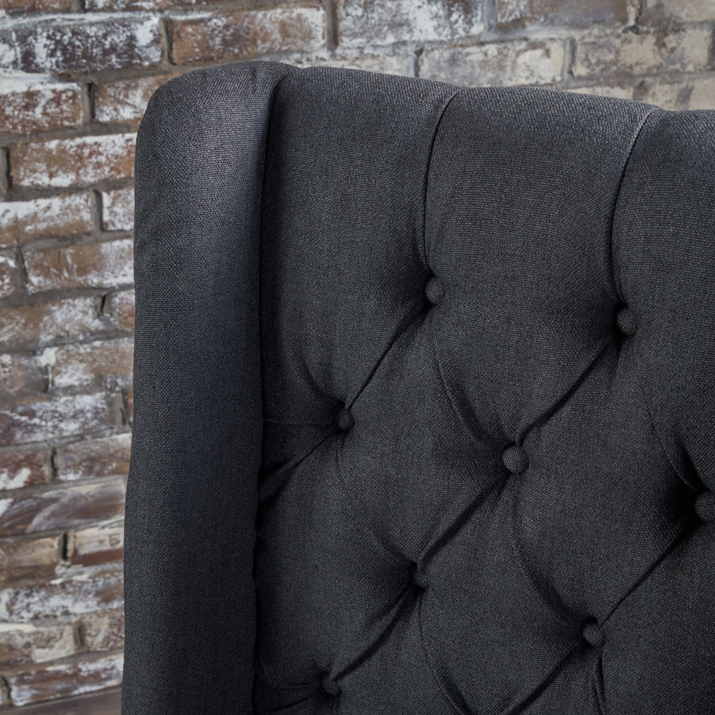 Contemporary Dining Chair (Set of 2) With Tufted Design - Charcoal