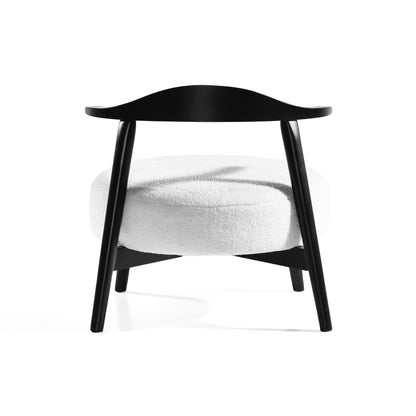 Upholstered Accent Chair, Modern Living Room Chairs, Reading Armchair For Sunroom Bedroom - White