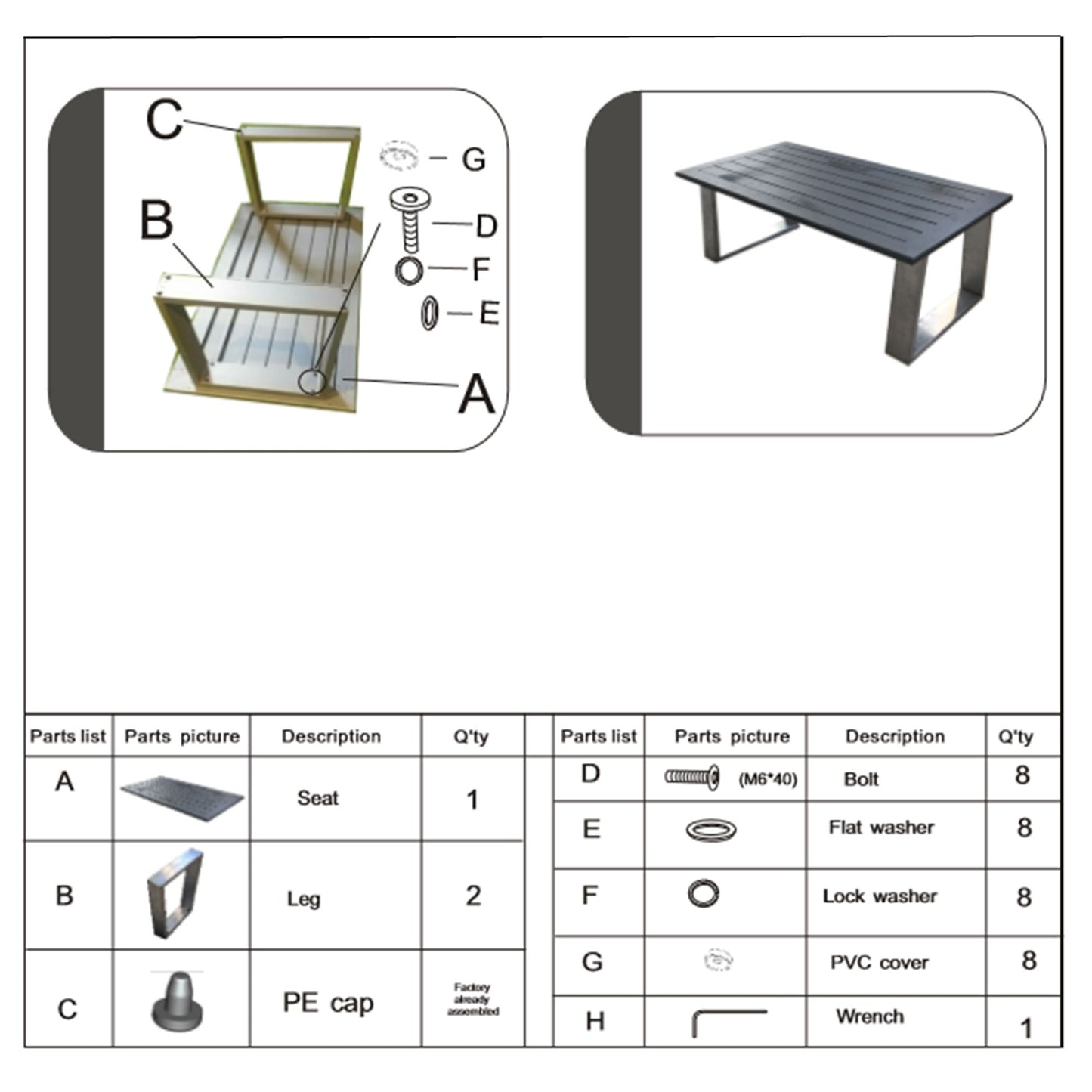 Coffee Table - Powder Pewter