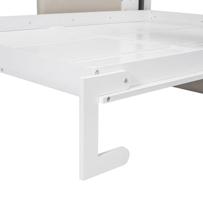 Queen Size Murphy Wall Bed With Cushion - White