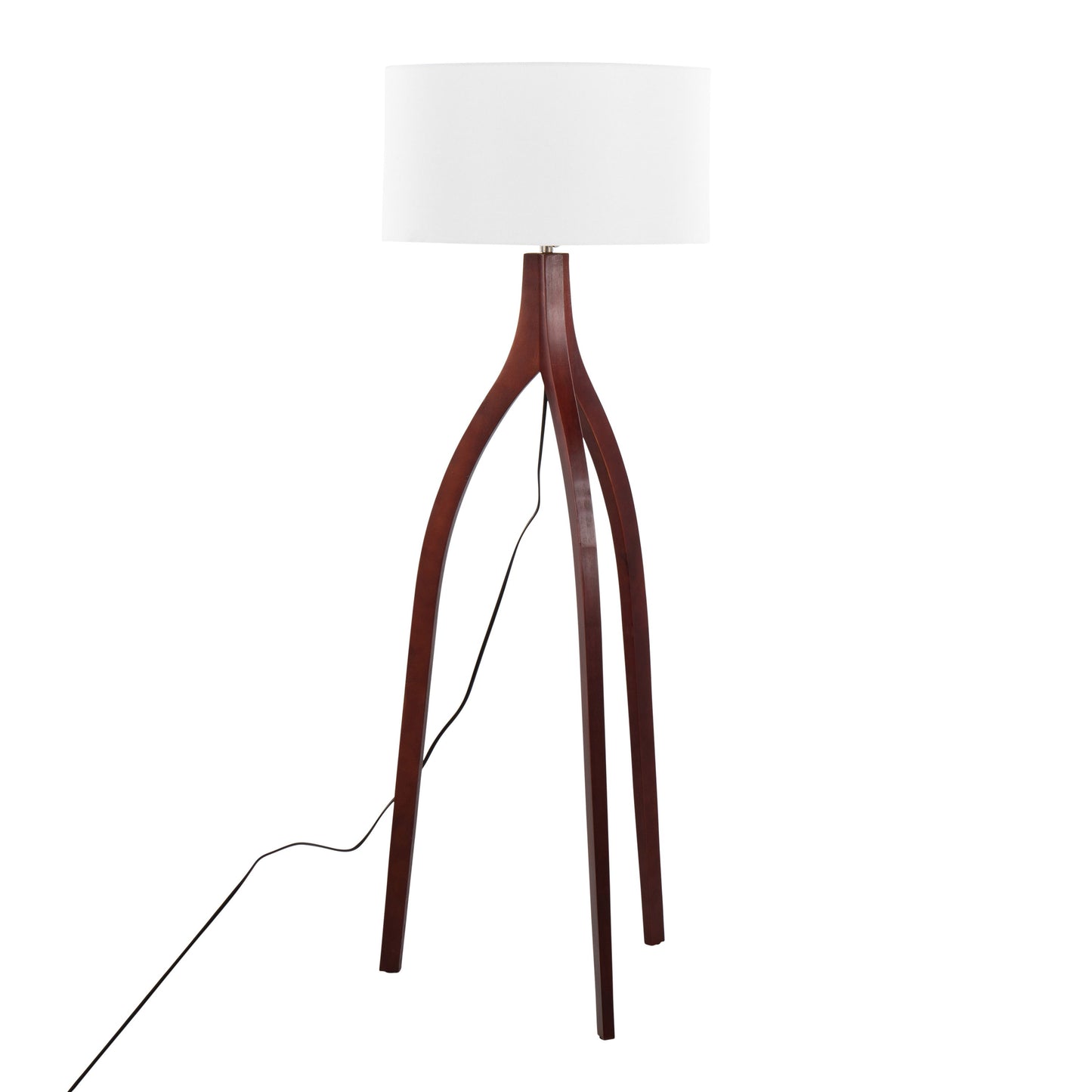 Wishbone - Contemporary Floor Lamp - Walnut / White