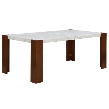 Hettie - Dining Table With Engineered Stone Top - Brown