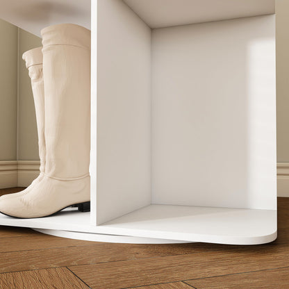 7 Tier Square Rotating Shoe Rack Tower With 360ÔøΩÔøΩ Spinning Organizer - White