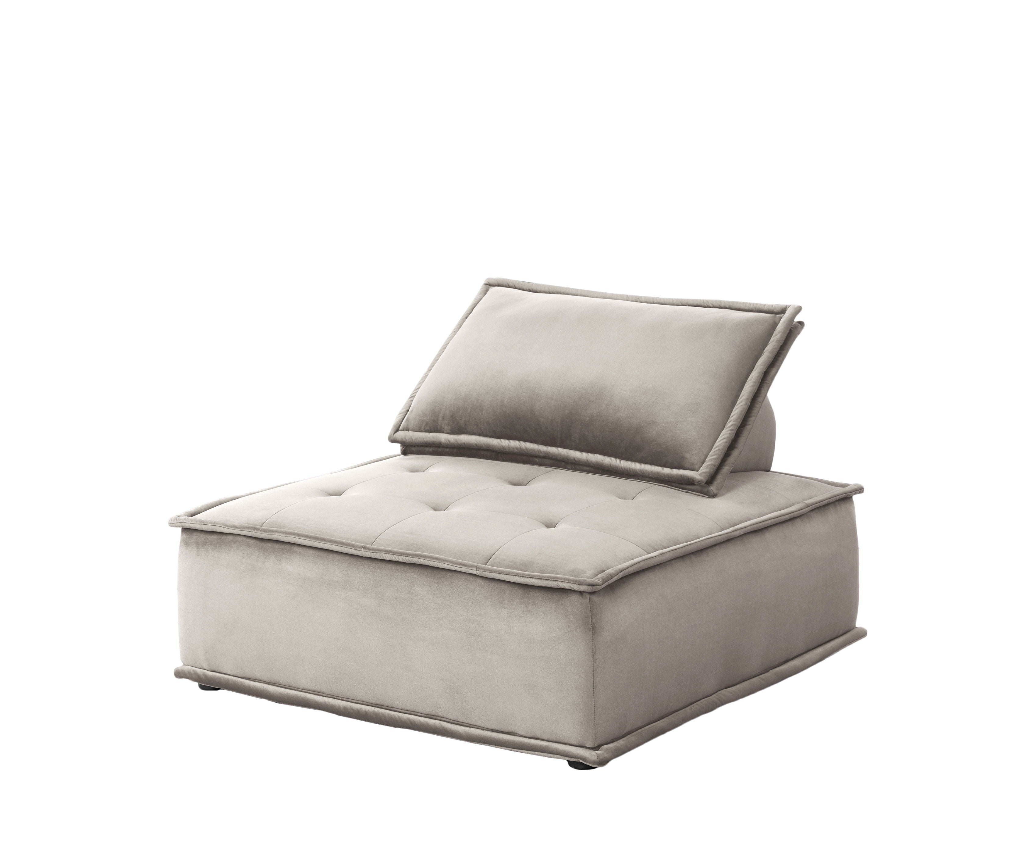 Anna - Armless Lounge Chair - Light Gray