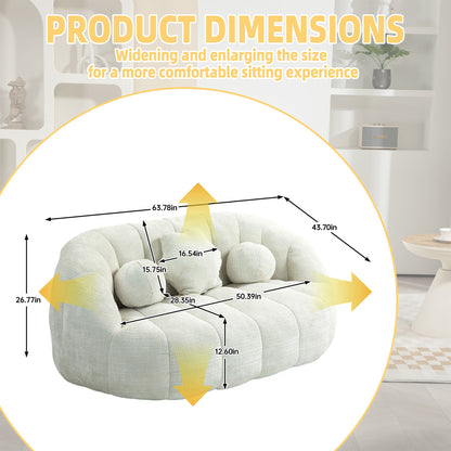 High Back Bean Bag Sofa Couch For Adults And Kids, Comfortable Lounger, Indoor & Outdoor Use - White
